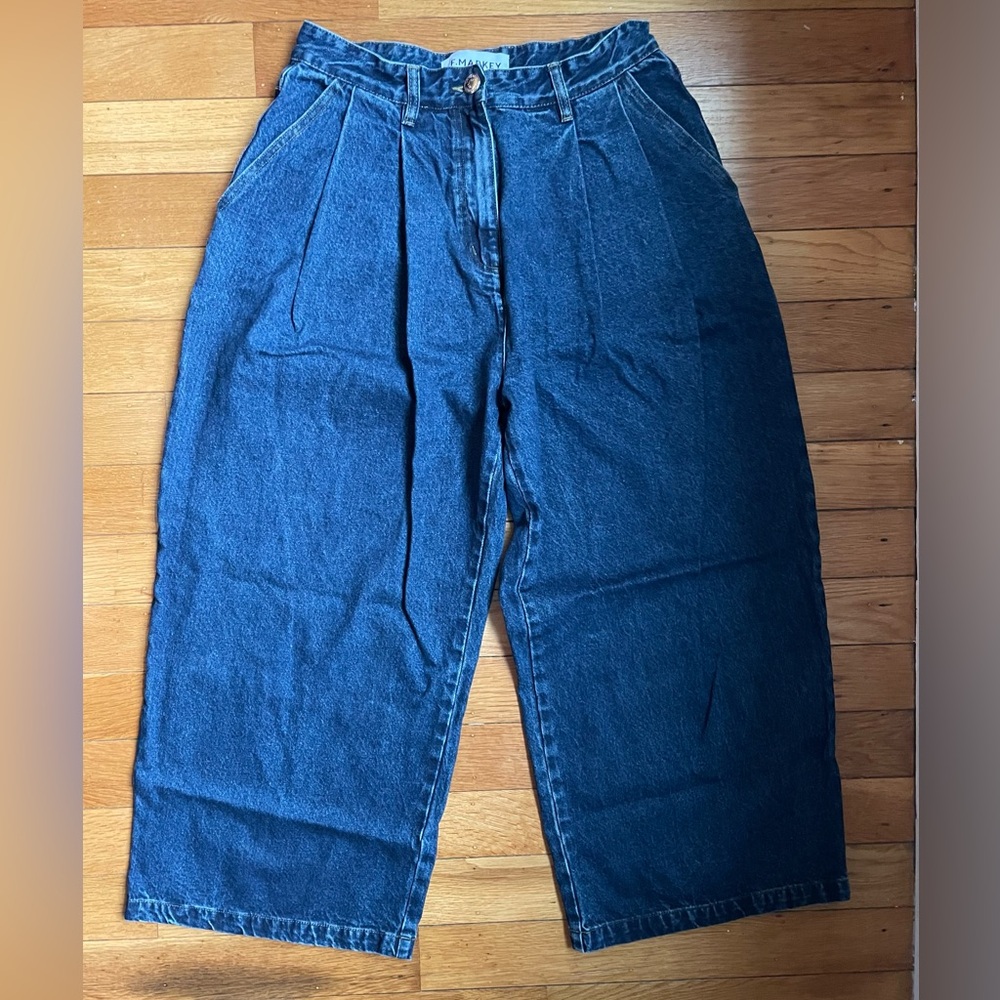 Blue Denim Wide-Leg Pants